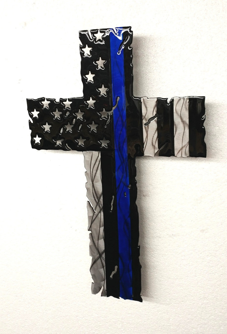 Blue Line Cross  24"