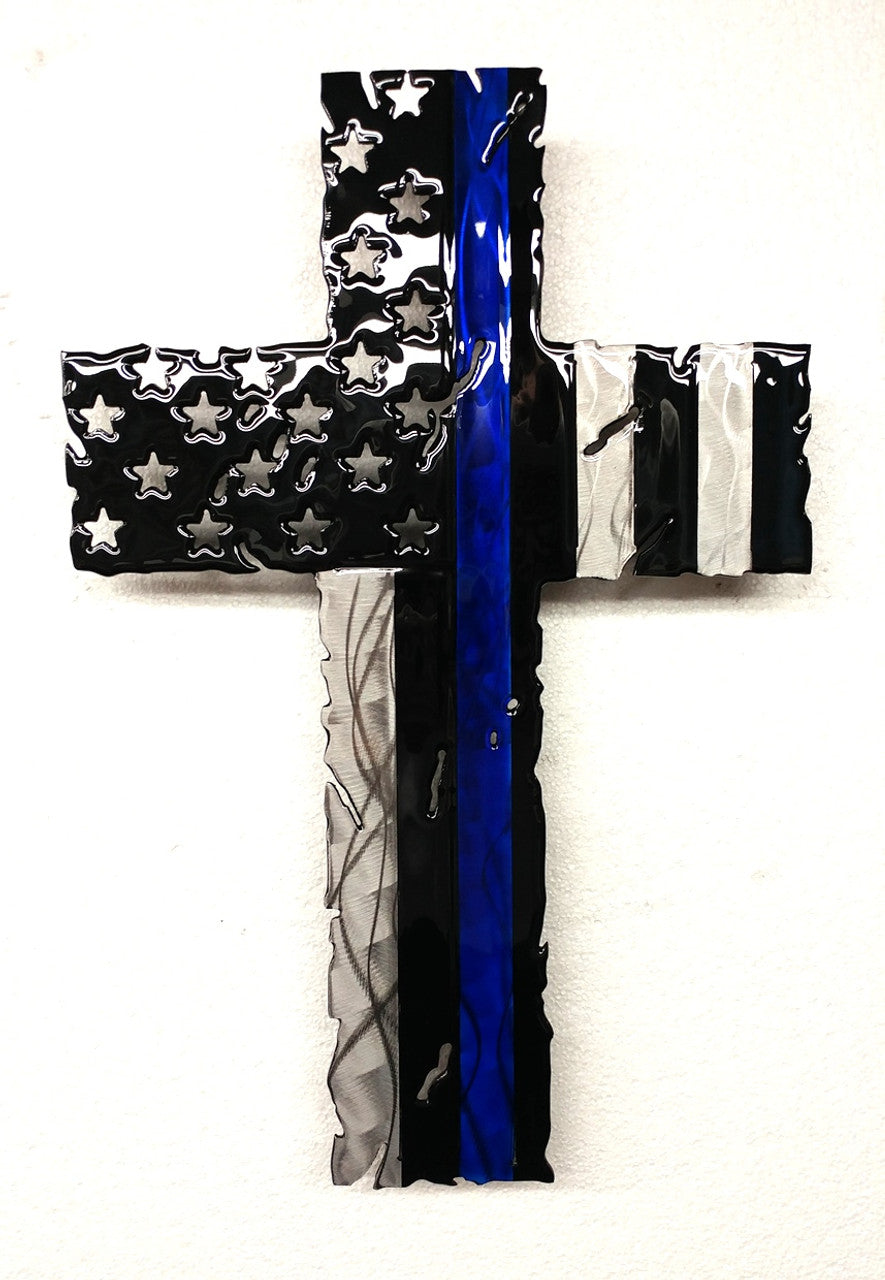 Blue Line Cross  24"