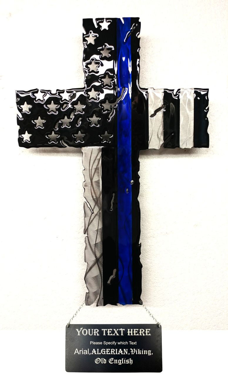 Blue Line Cross  24"