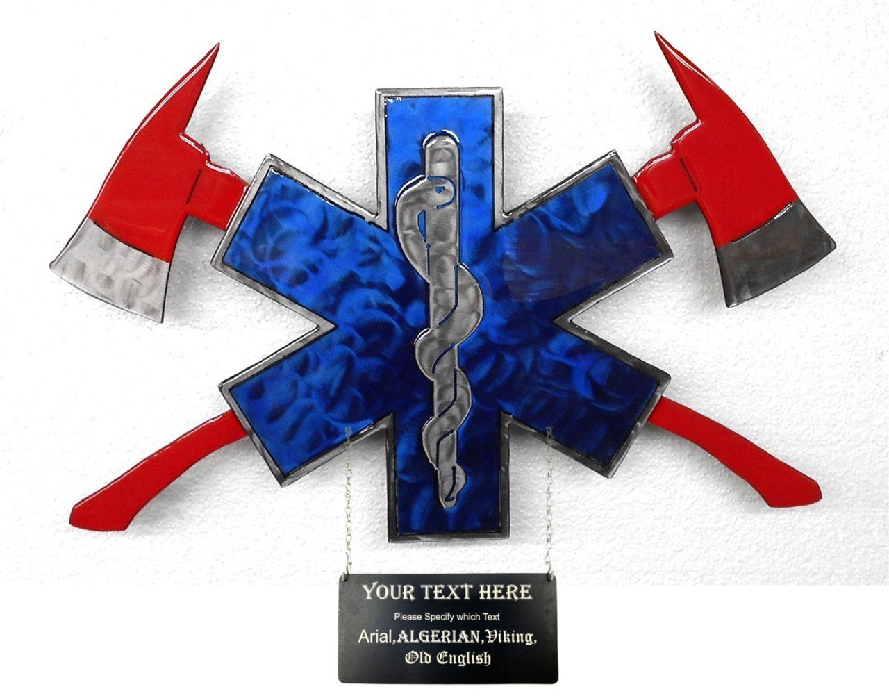 EMT With Crossed Fire Axes